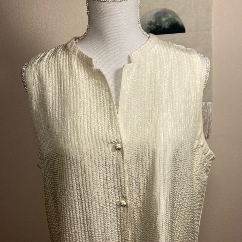 Eileen fisher silk/cotton white dress